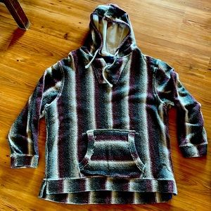 Purple and grey hooded pullover